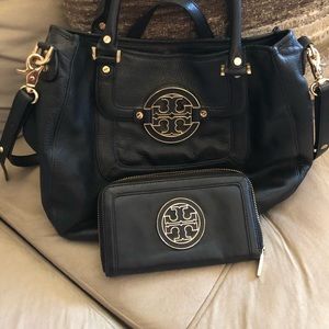 Black Tory Burch Crossbody with wallet.